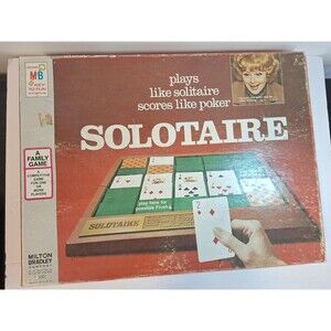 VTG Solotaire Card Game COMPLETE Milton Bradley 1973 All Cards Poker